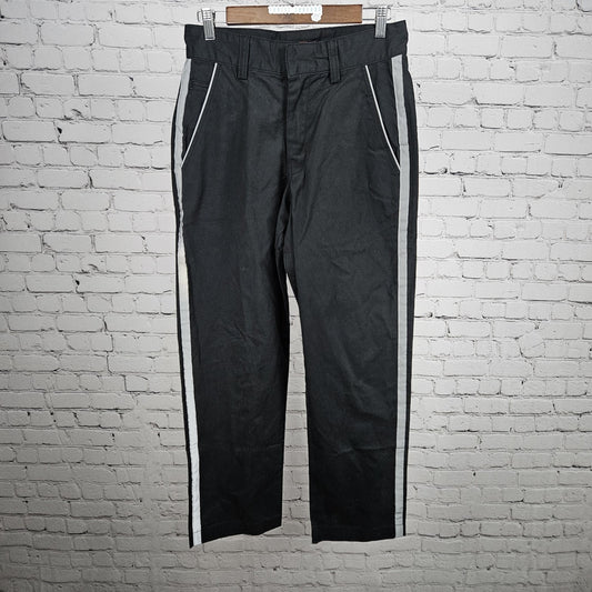 Tesla Black Relective Stripe Straight Leg Workwear Casual Chino Pants 30x30