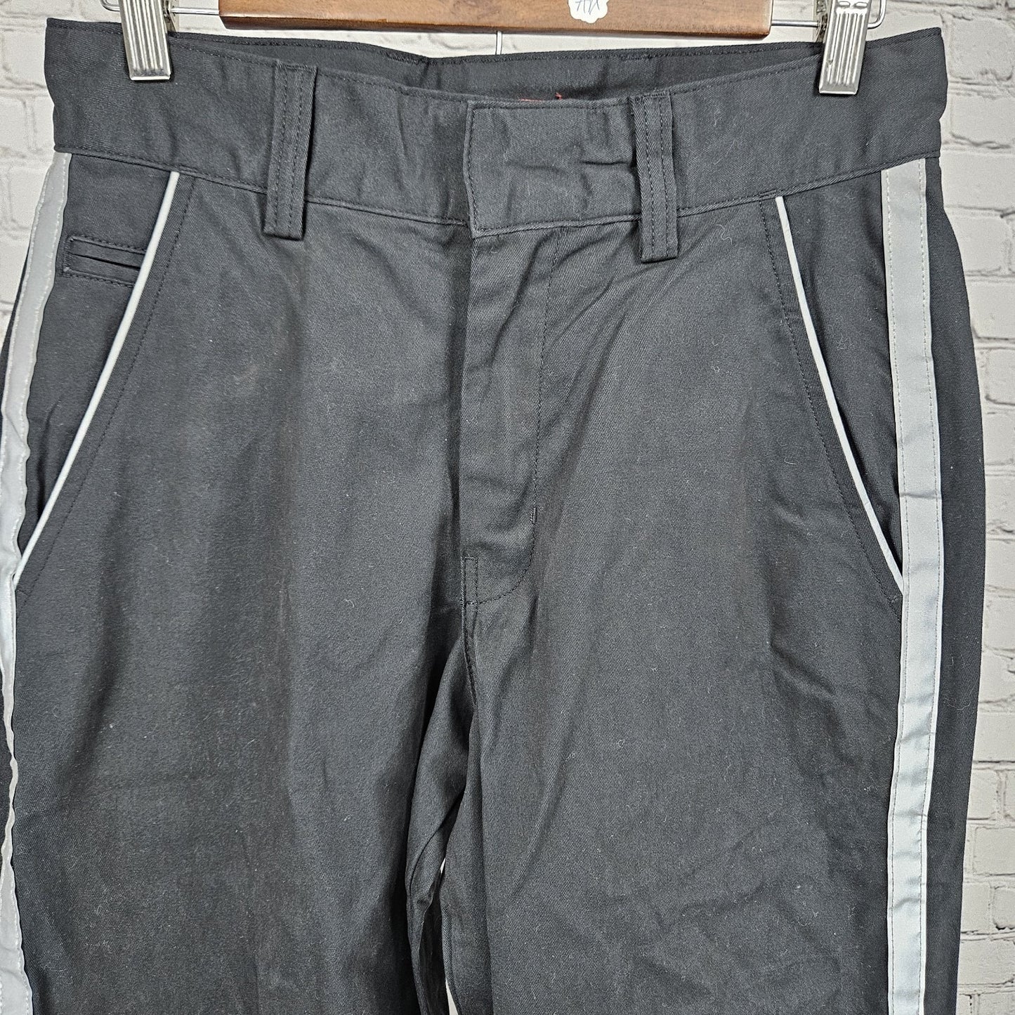 Tesla Black Relective Stripe Straight Leg Workwear Casual Chino Pants 30x30
