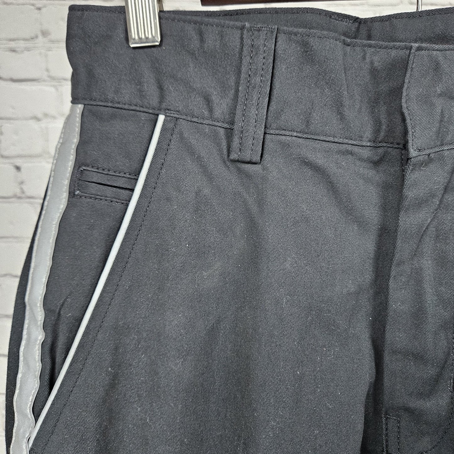 Tesla Black Relective Stripe Straight Leg Workwear Casual Chino Pants 30x30