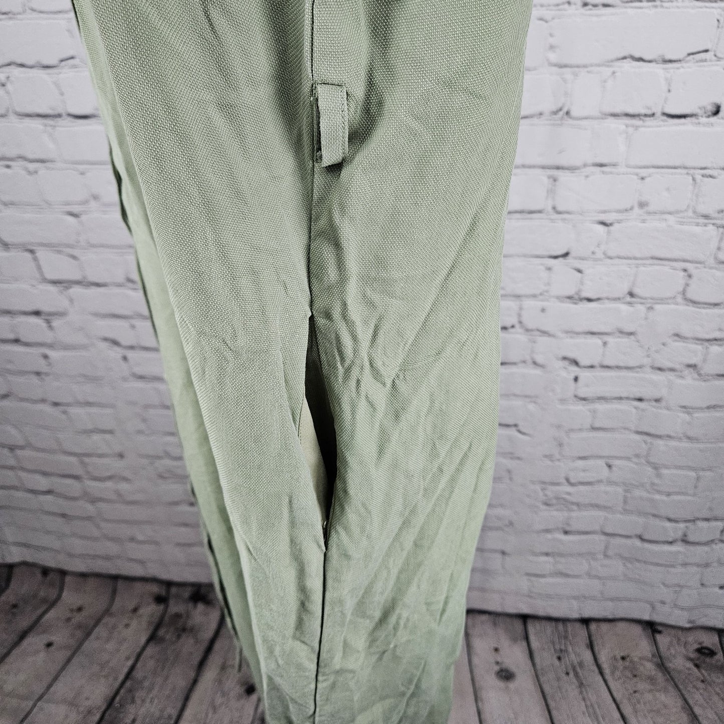 Frank And Oak Green Short Sleeve Oversized Collared Midi Shirt Dress Small S