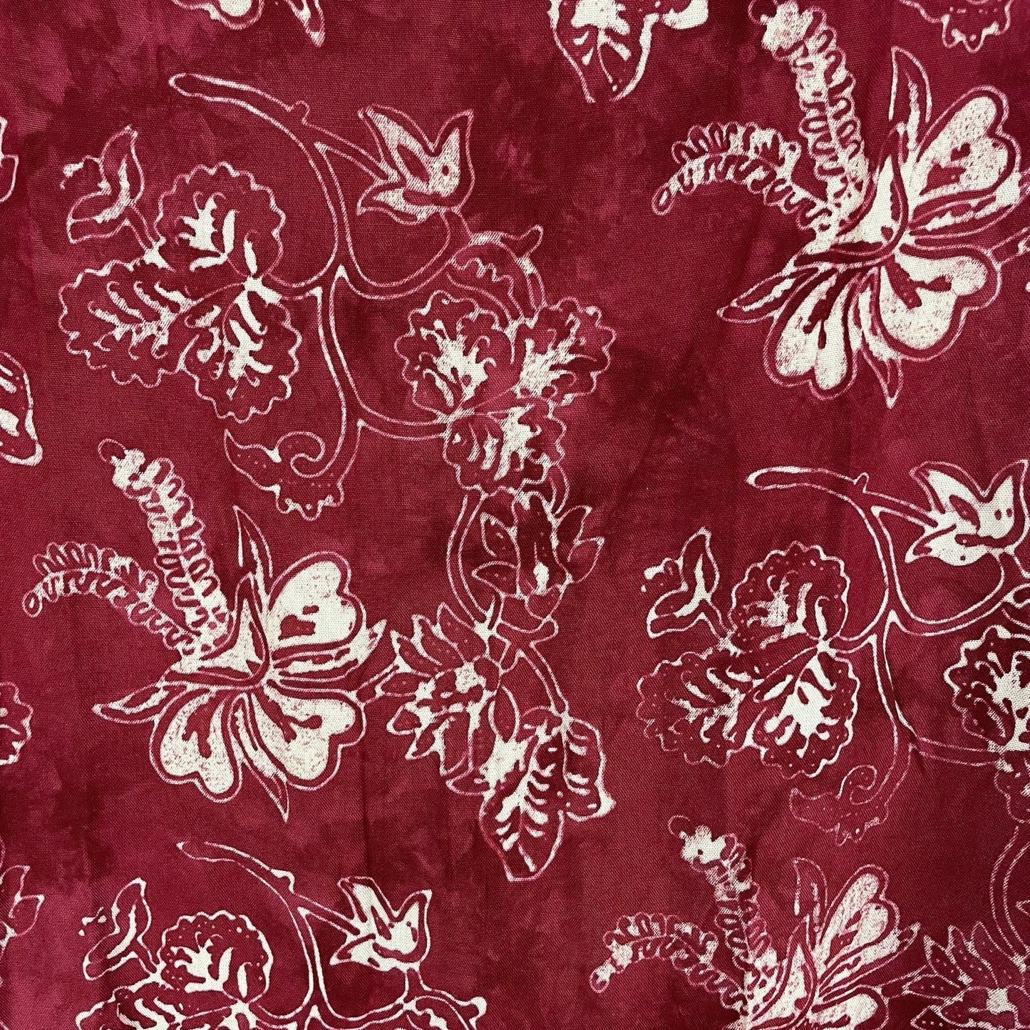 NWT World Market Dark Red Floral Rayon Lightweight Handmade Sarong (73”x45”)
