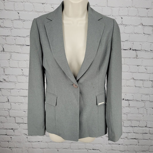 Pepe Grey Buttoned Double Vented Lightweight Blazer Suit Jacket Size Medium M