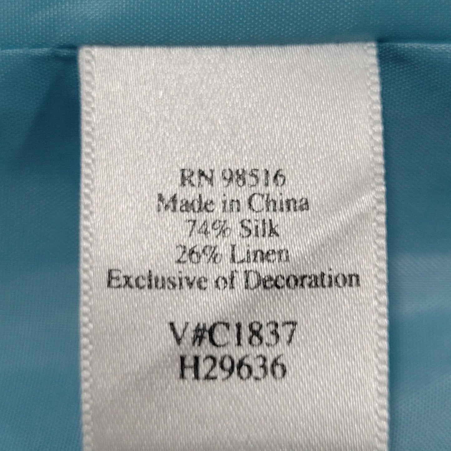 Coldwater Creek Blue Silk Linen Open Lined Long Sleeve Vented Notch Jacket PL