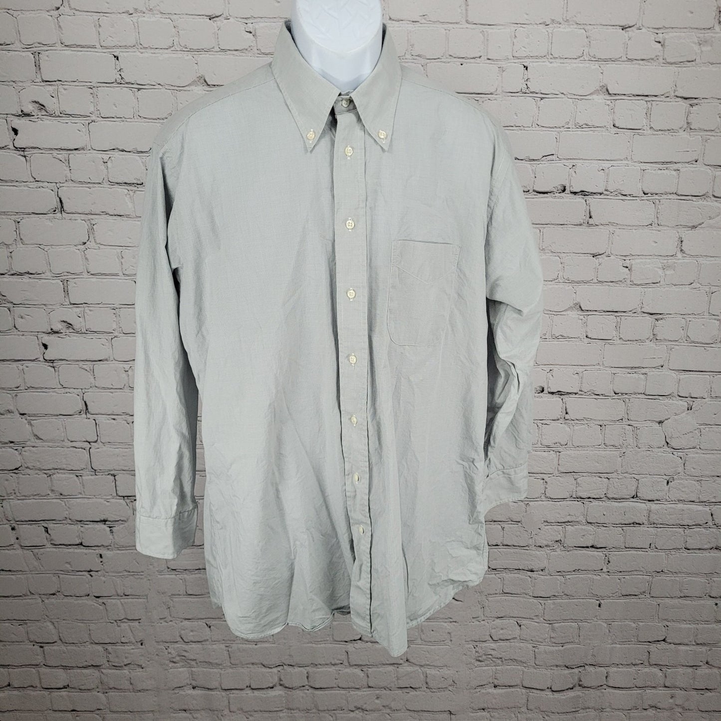 M. Goldberg Clothier Grey Cotton Button Down Long Sleeve Dress Shirt 16.5-33