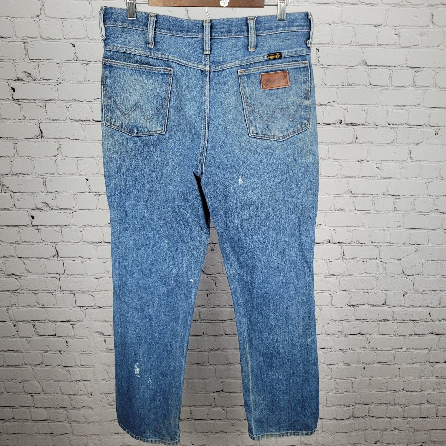 VTG Wrangler Blue Denim 100% Cotton Straight Leg Jeans USA 34x32 (32x31)