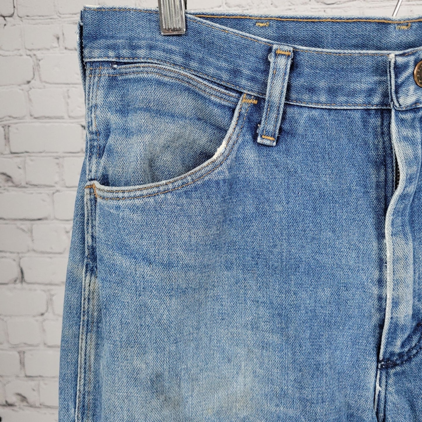 VTG Wrangler Blue Denim 100% Cotton Straight Leg Jeans USA 34x32 (32x31)