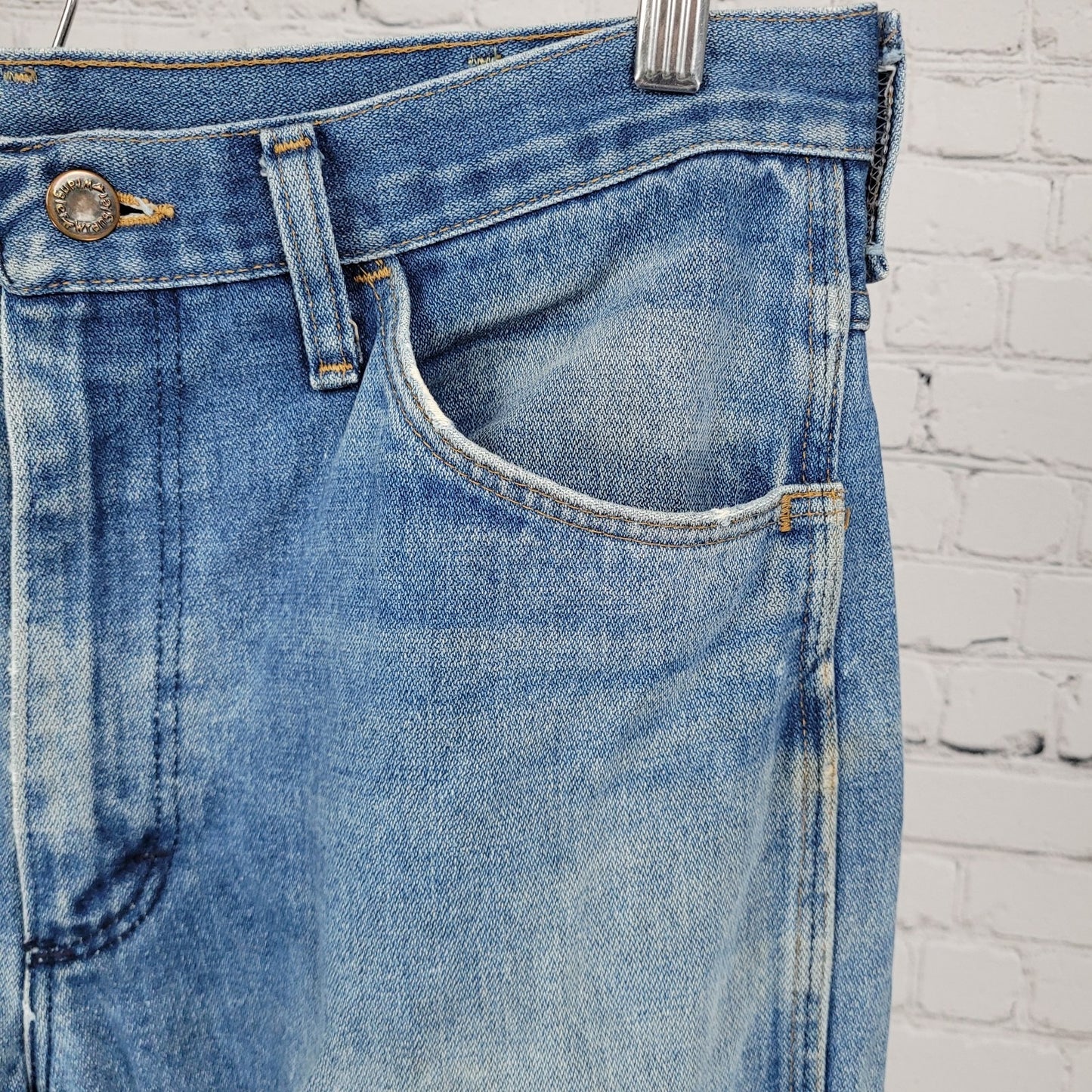 VTG Wrangler Blue Denim 100% Cotton Straight Leg Jeans USA 34x32 (32x31)