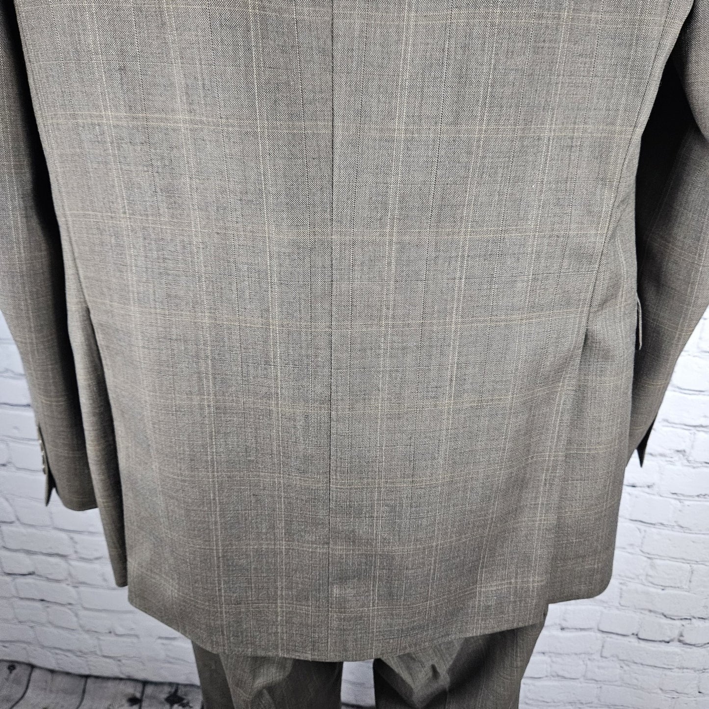 Jones New York Brown 100% Wool Full Suit 2 Piece Set 2 Button Notch 40L 35x30