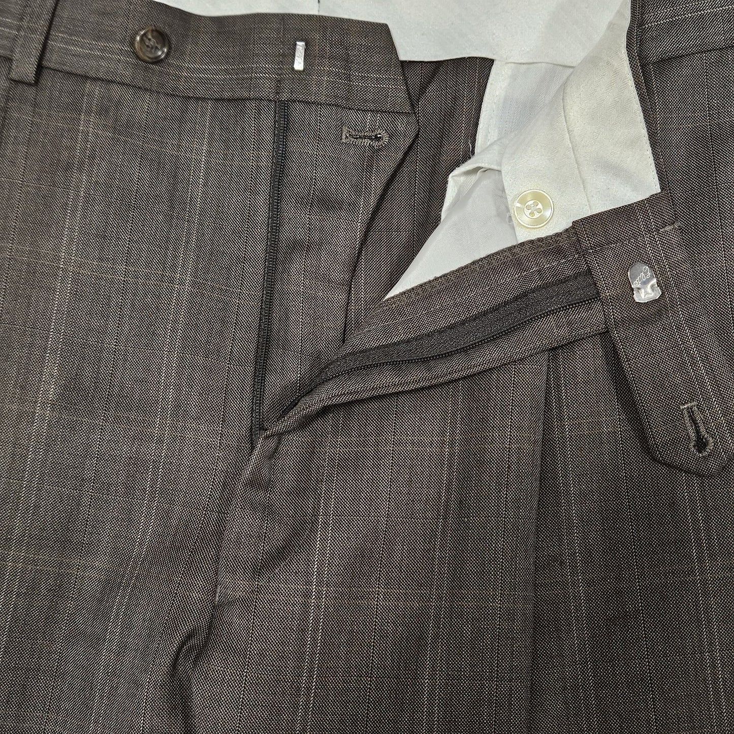 Jones New York Brown 100% Wool Full Suit 2 Piece Set 2 Button Notch 40L 35x30