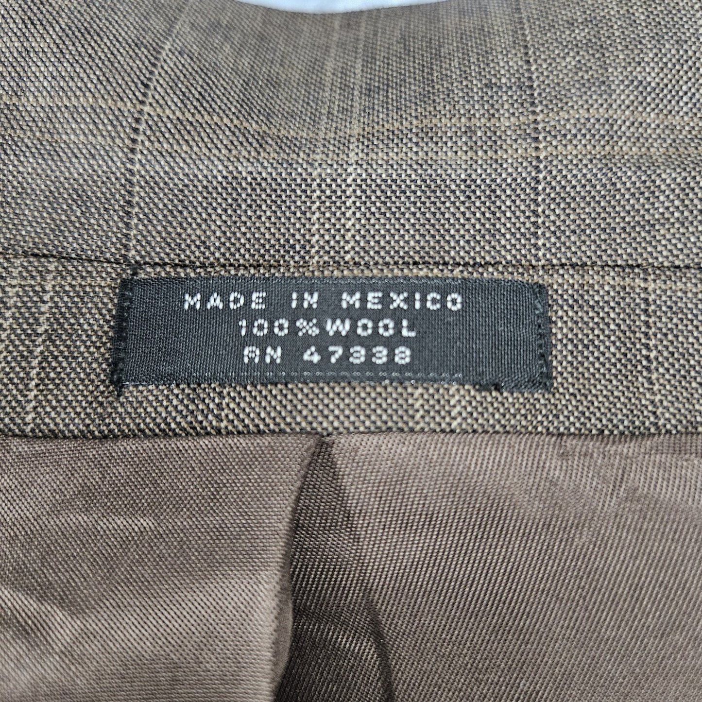 Jones New York Brown 100% Wool Full Suit 2 Piece Set 2 Button Notch 40L 35x30