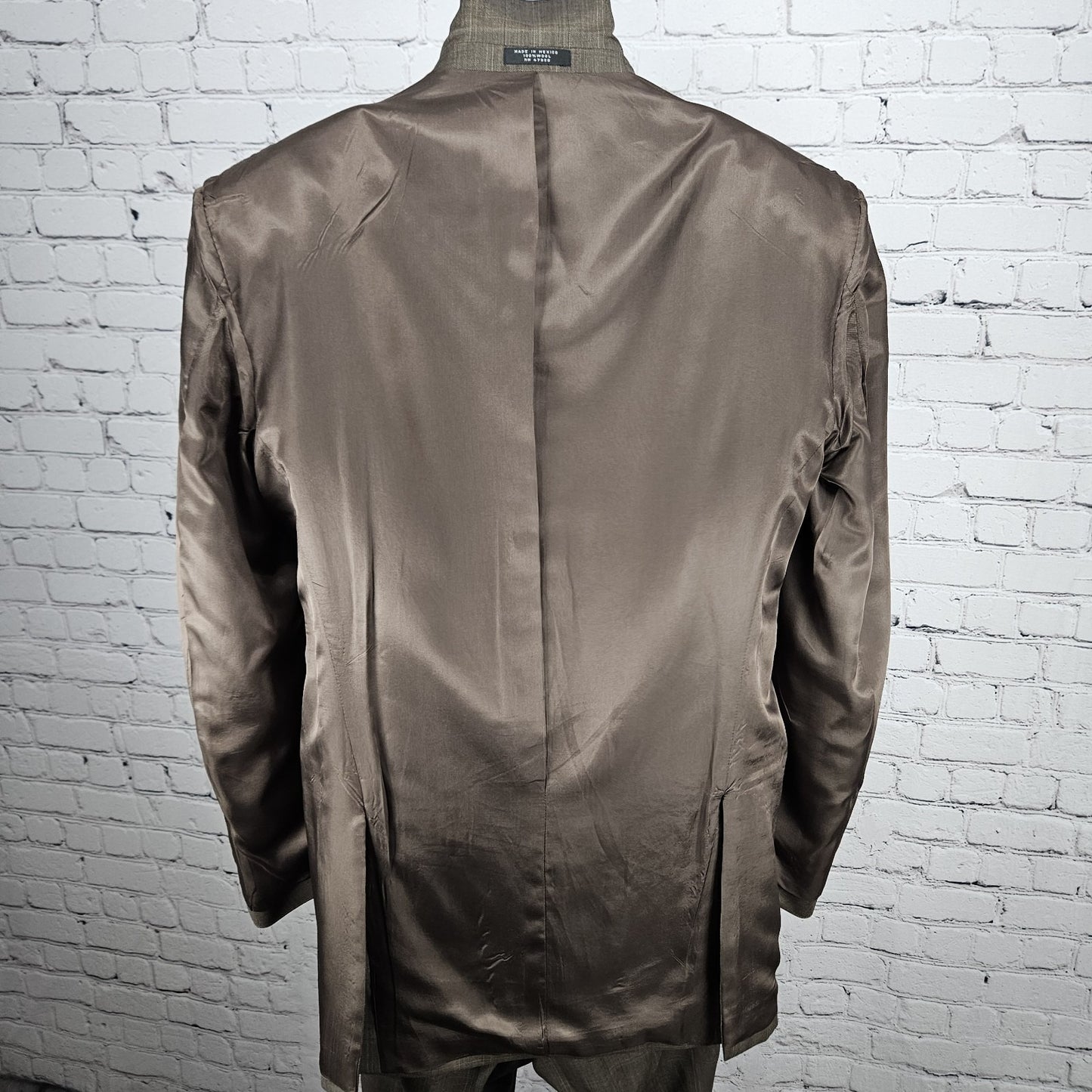 Jones New York Brown 100% Wool Full Suit 2 Piece Set 2 Button Notch 40L 35x30