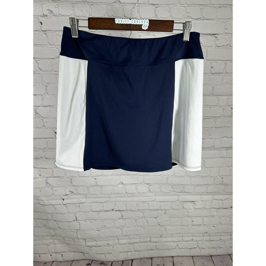 Foray Golf Navy Blue White Athletic Skort Skirt W/ Shorts Above Knee Pockets L