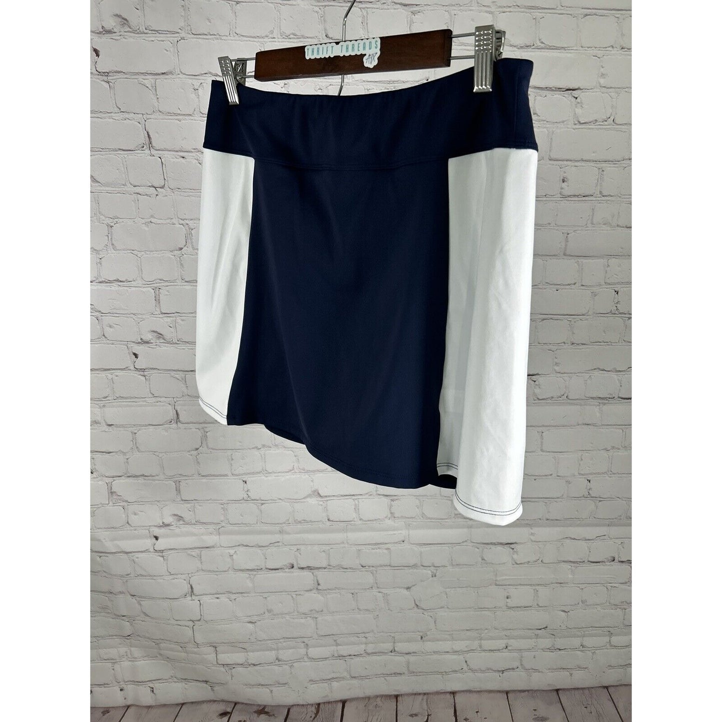 Foray Golf Navy Blue White Athletic Skort Skirt W/ Shorts Above Knee Pockets L