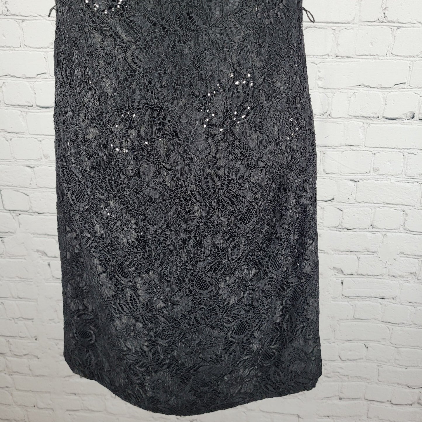 NWT White House Black Market Floral Sequin Lace Strapless Lined Short Dress 0