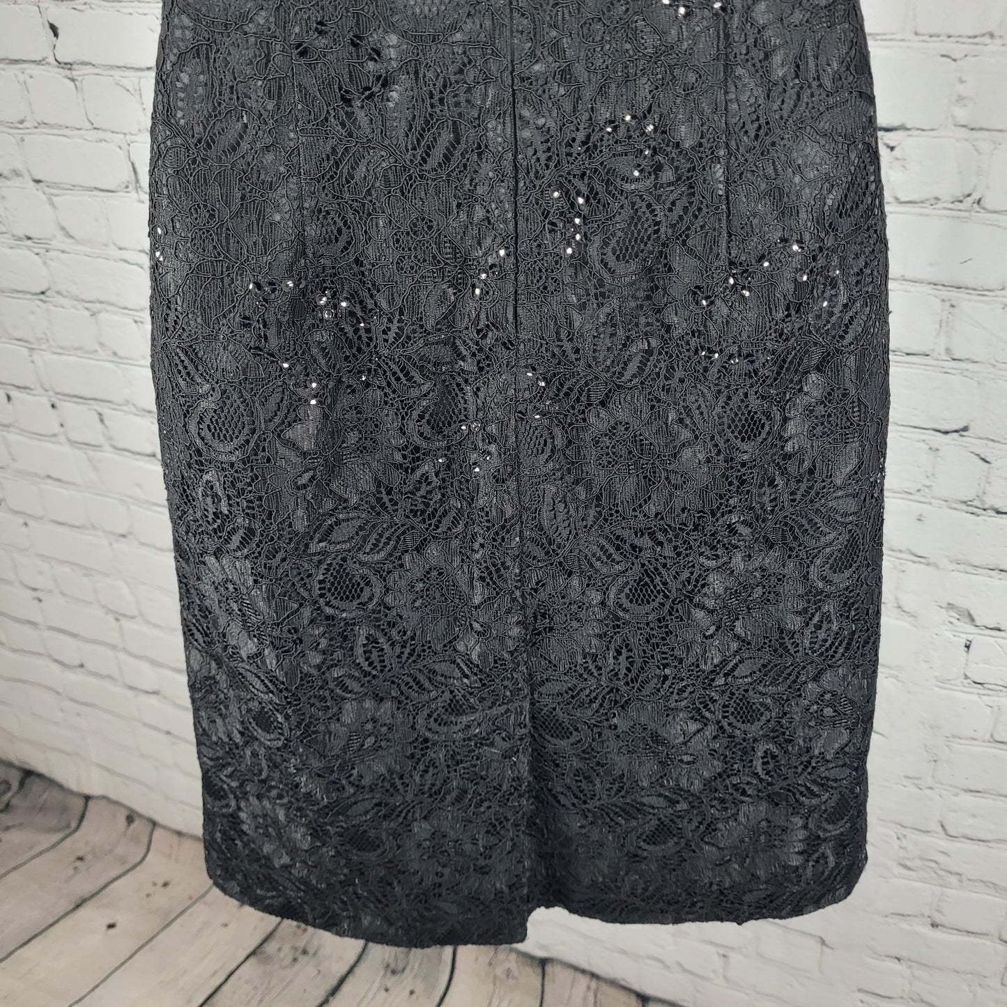 NWT White House Black Market Floral Sequin Lace Strapless Lined Short Dress 0