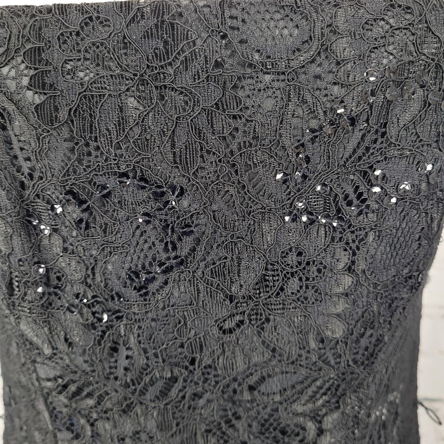 NWT White House Black Market Floral Sequin Lace Strapless Lined Short Dress 0