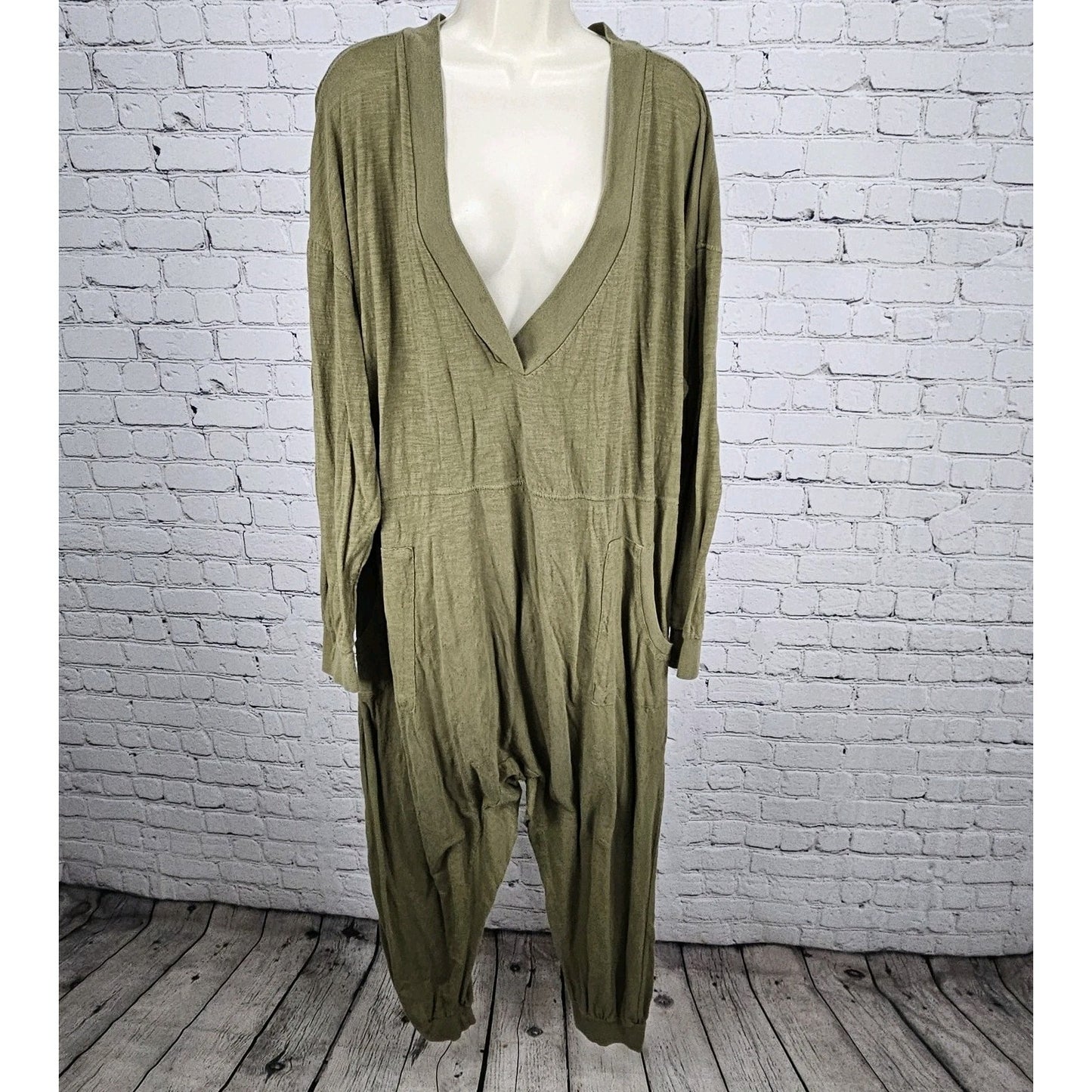 Natural Life Green 100% Cotton Long Sleeve Relaxed Casual 1 Piece Jumper Large L