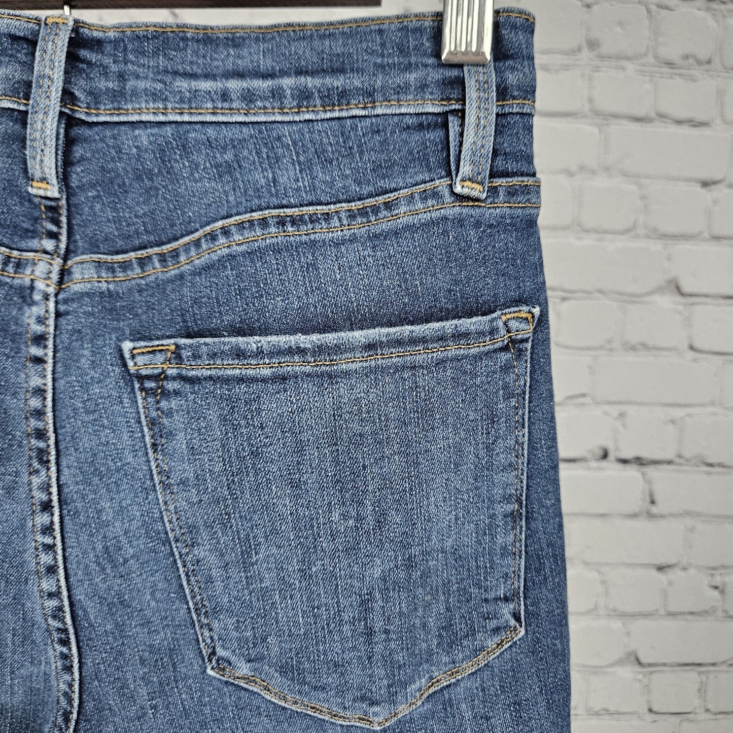 Frame Blue Denim Ali High Rise Cigerette Raw Hem Skinny Jeans USA 26 (26x26)