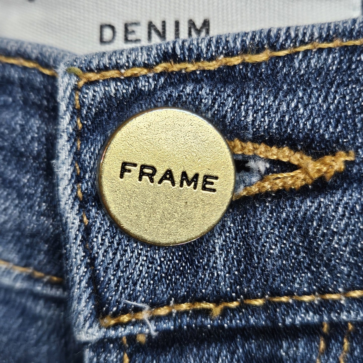 Frame Blue Denim Ali High Rise Cigerette Raw Hem Skinny Jeans USA 26 (26x26)