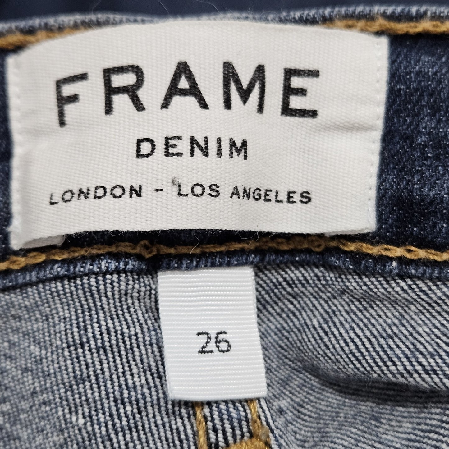 Frame Blue Denim Ali High Rise Cigerette Raw Hem Skinny Jeans USA 26 (26x26)