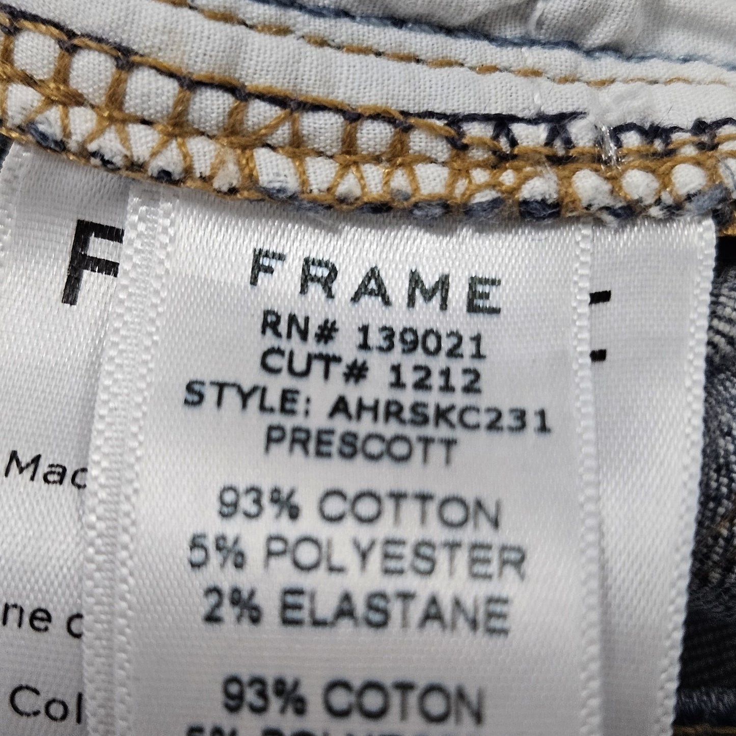 Frame Blue Denim Ali High Rise Cigerette Raw Hem Skinny Jeans USA 26 (26x26)