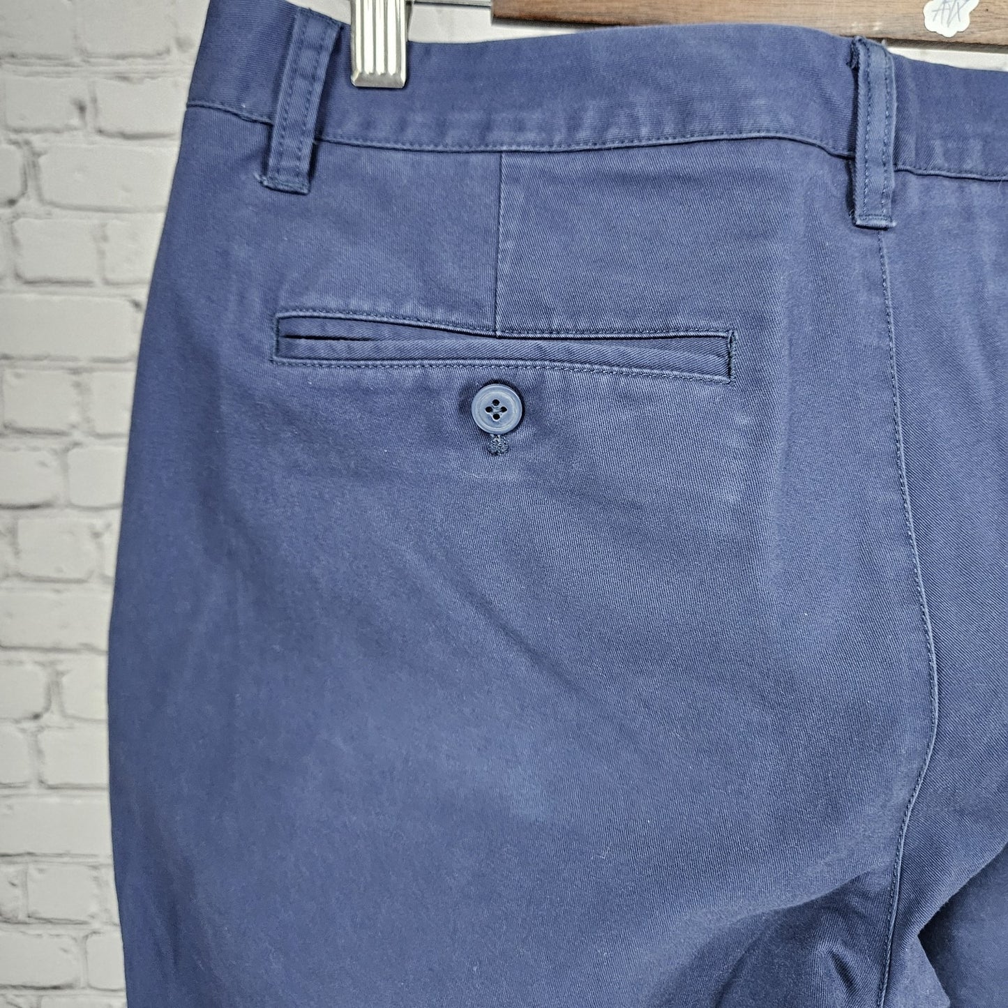 Bonobos Navy Slim Cotton Blend Straight Leg Flat Front Chino Pants 33x32