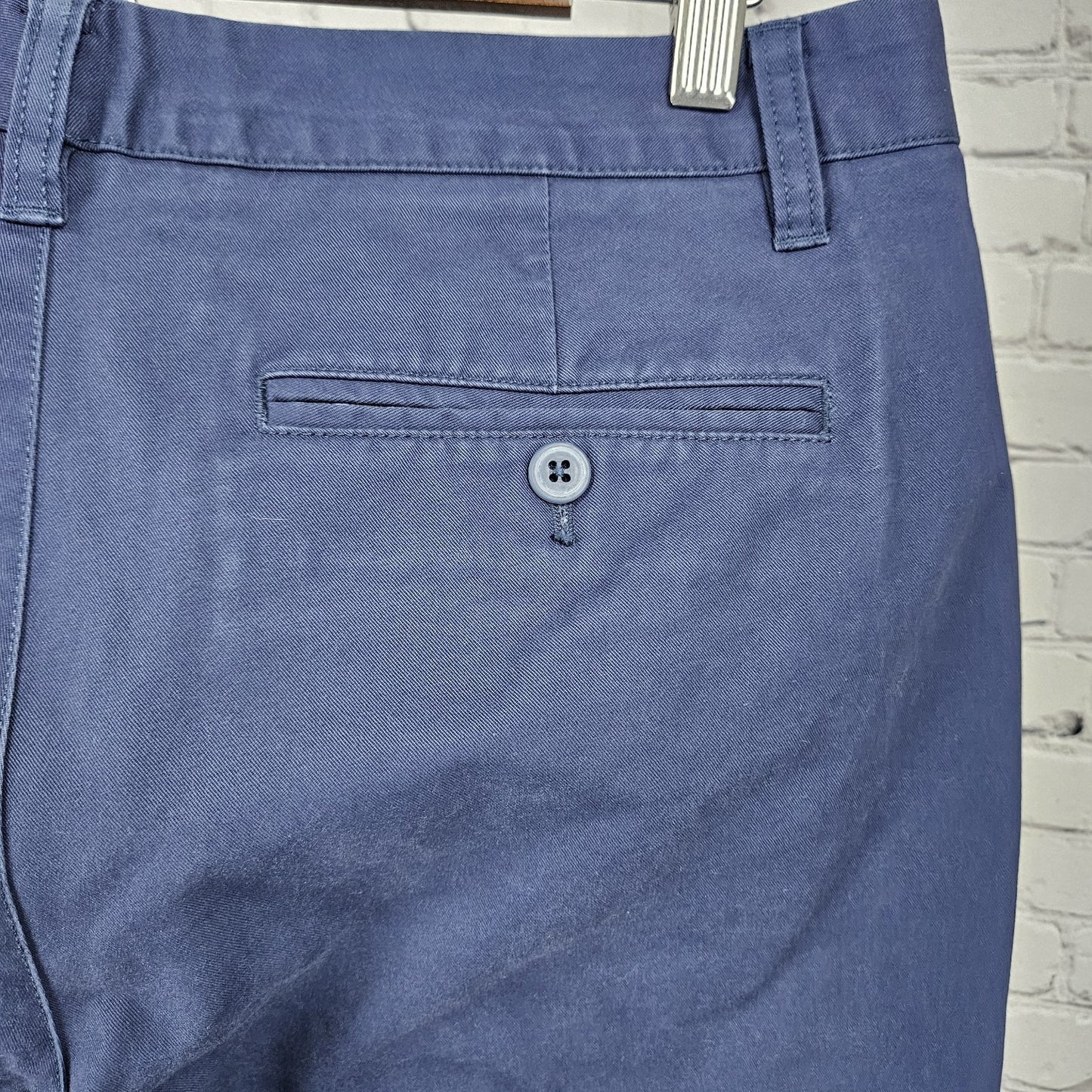 Bonobos Navy Slim Cotton Blend Straight Leg Flat Front Chino Pants 33x32