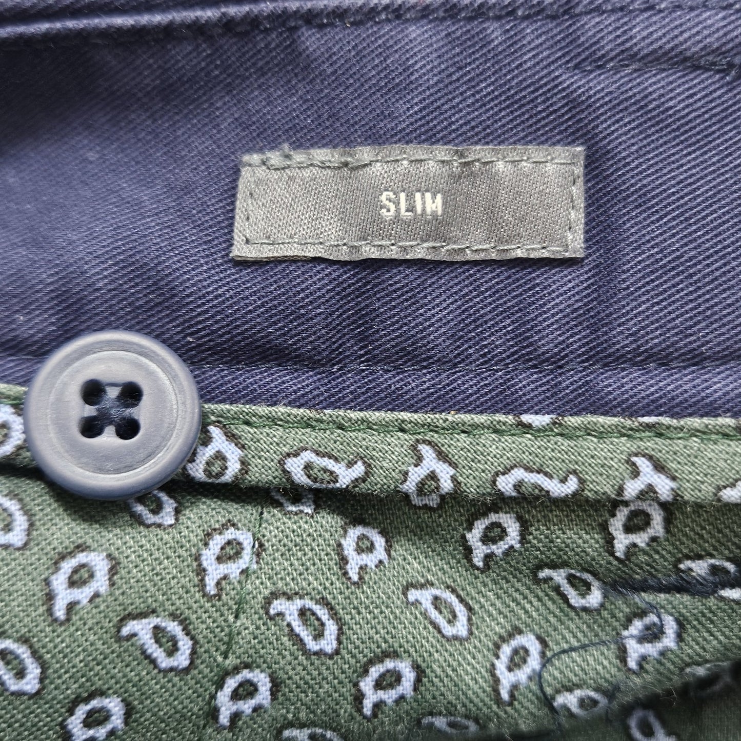 Bonobos Navy Slim Cotton Blend Straight Leg Flat Front Chino Pants 33x32