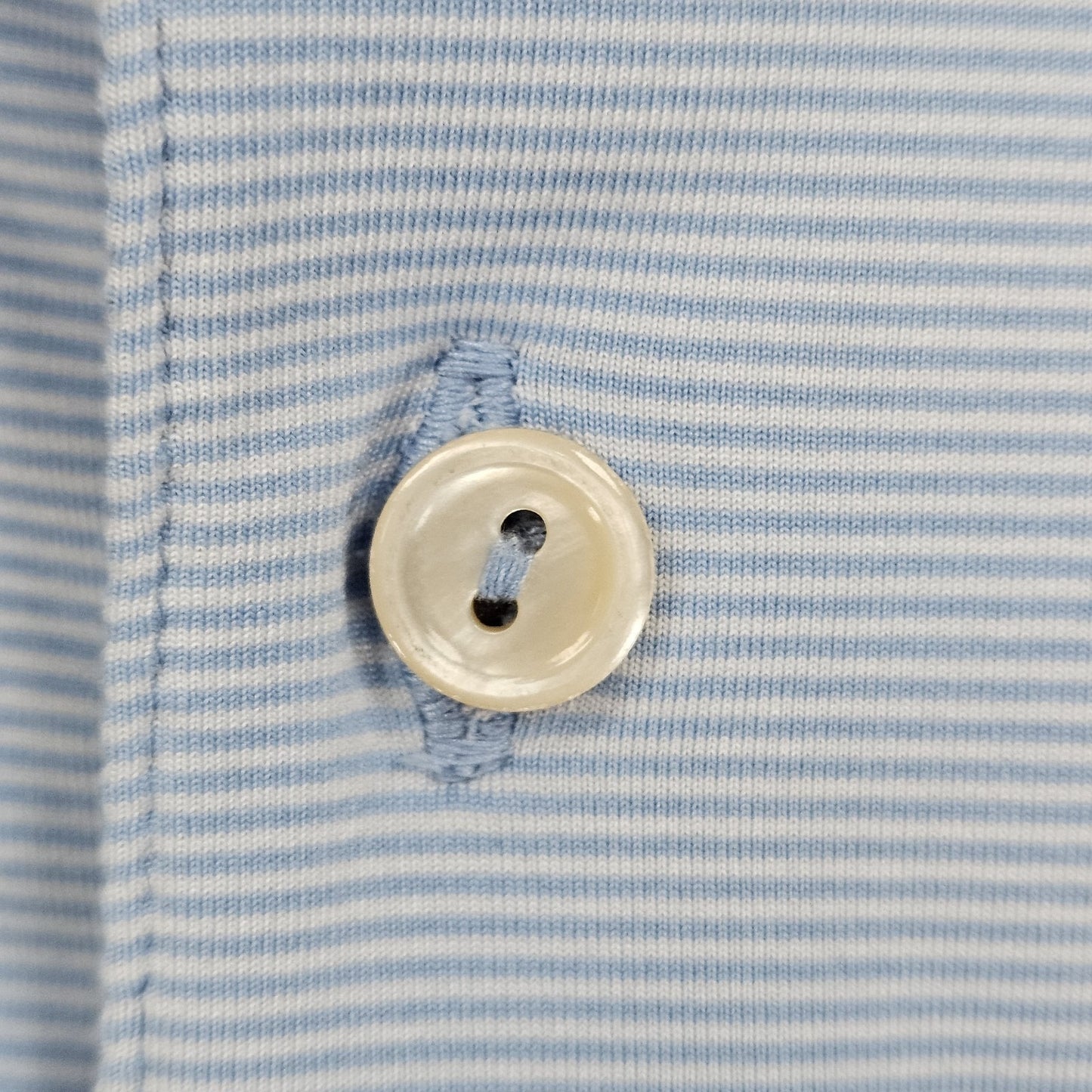 Aterian Logo Peter Millar Blue Summer Comfort Stripe Short Sleeve Polo Shirt XXL