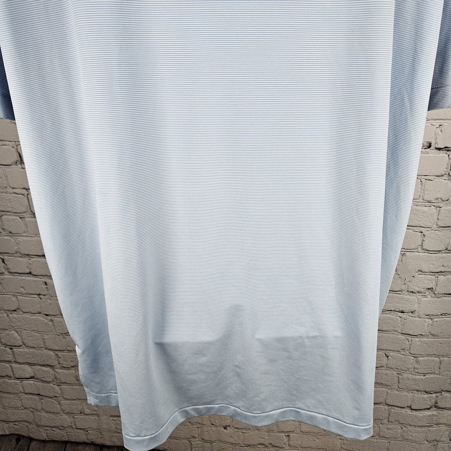 Aterian Logo Peter Millar Blue Summer Comfort Stripe Short Sleeve Polo Shirt XXL