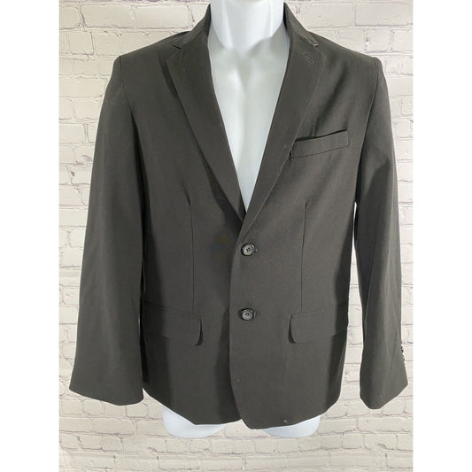 Van Heusen Black Two Button Blazer Notch Lapel Boys Size 14 Husky