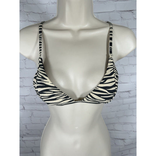 LA Hearts Pacsun Zebra Striped Pullover Adjustable Strap Bikini Swimsuit Top M
