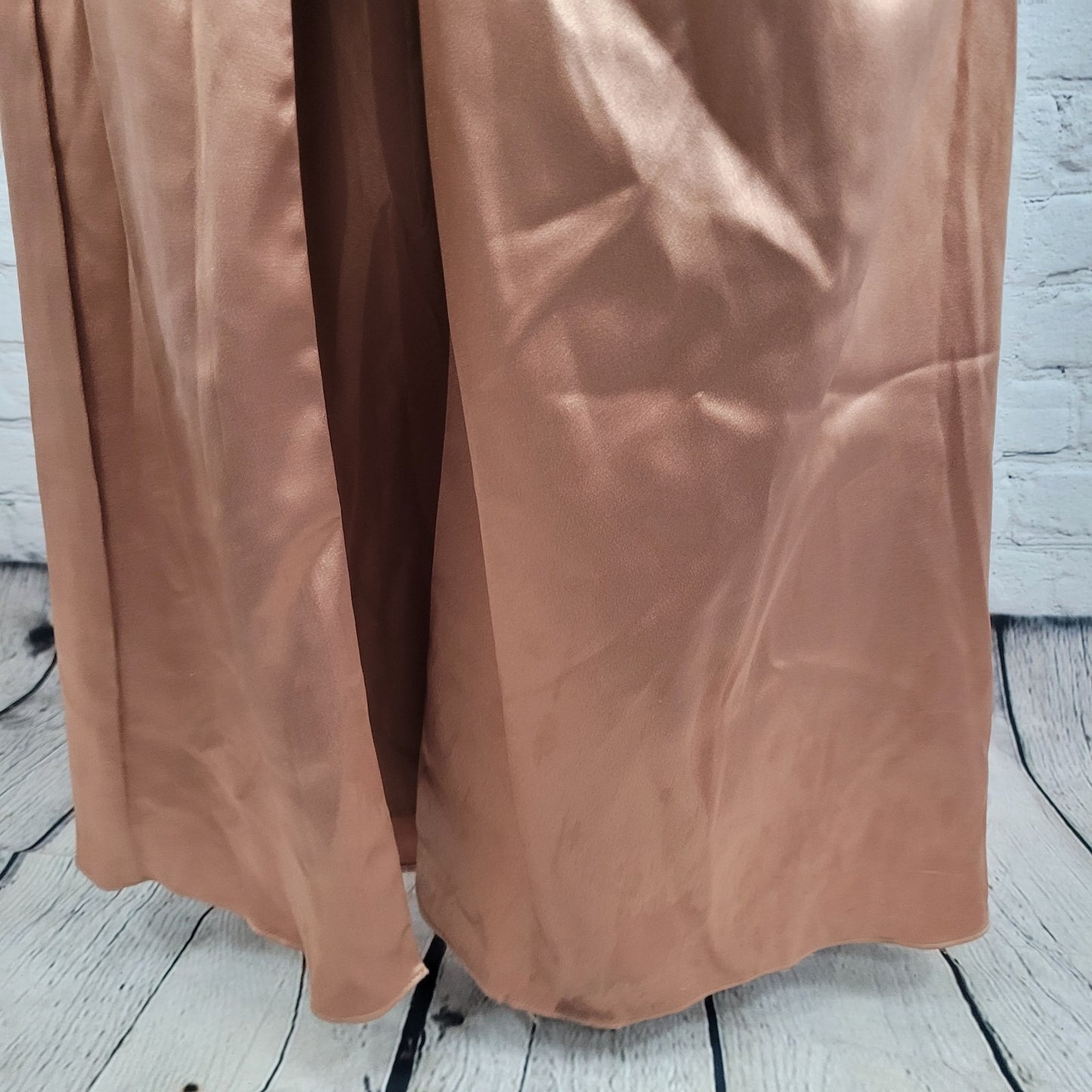 Azazie Rose Gold Pink One Shoulder Pleated Bridesmaid Dress Size C Custom