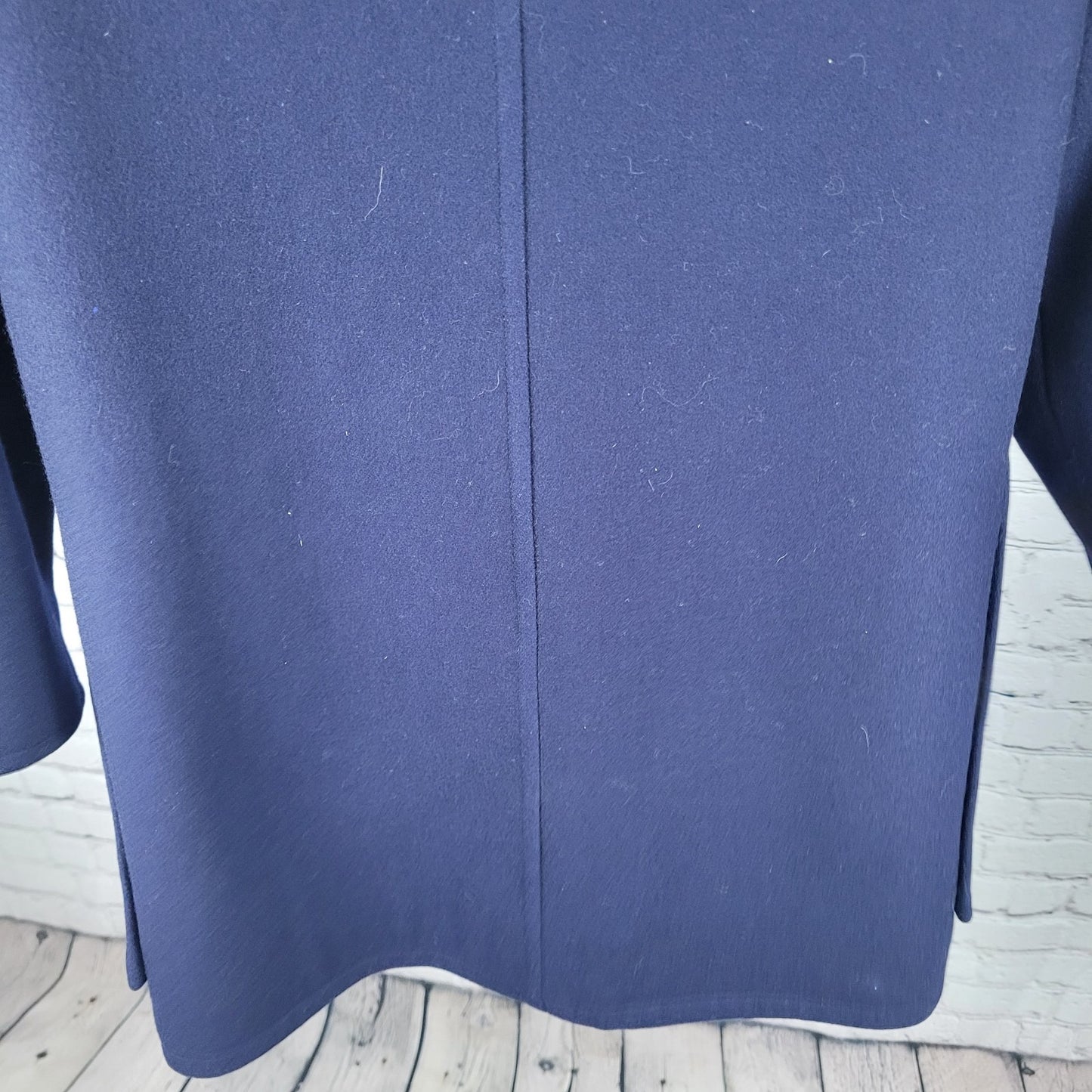 J. Gallery Navy Wool Blend Pockets Collared Buttoned Lined Over Coat Size 11/12