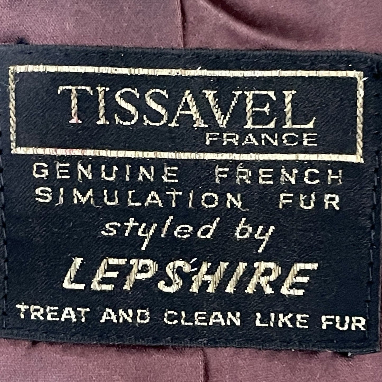 VTG Tissavel Lepshire Tan French Faux Fur Lined Open Poncho Coat Cape One Size