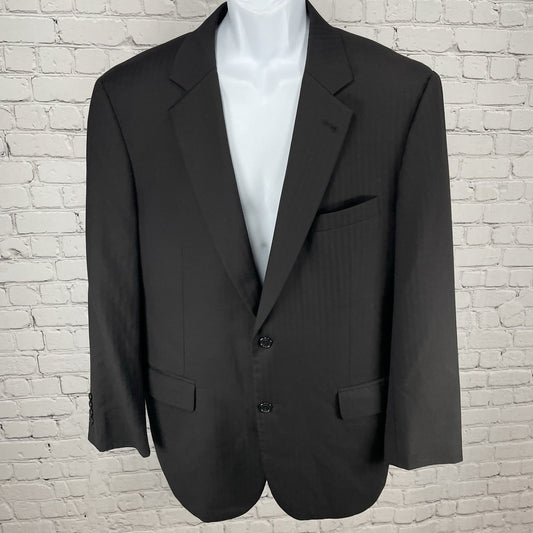 Jos A Bank Signature Collection Black Striped Wool 2 Button Blazer Sportcoat 43R
