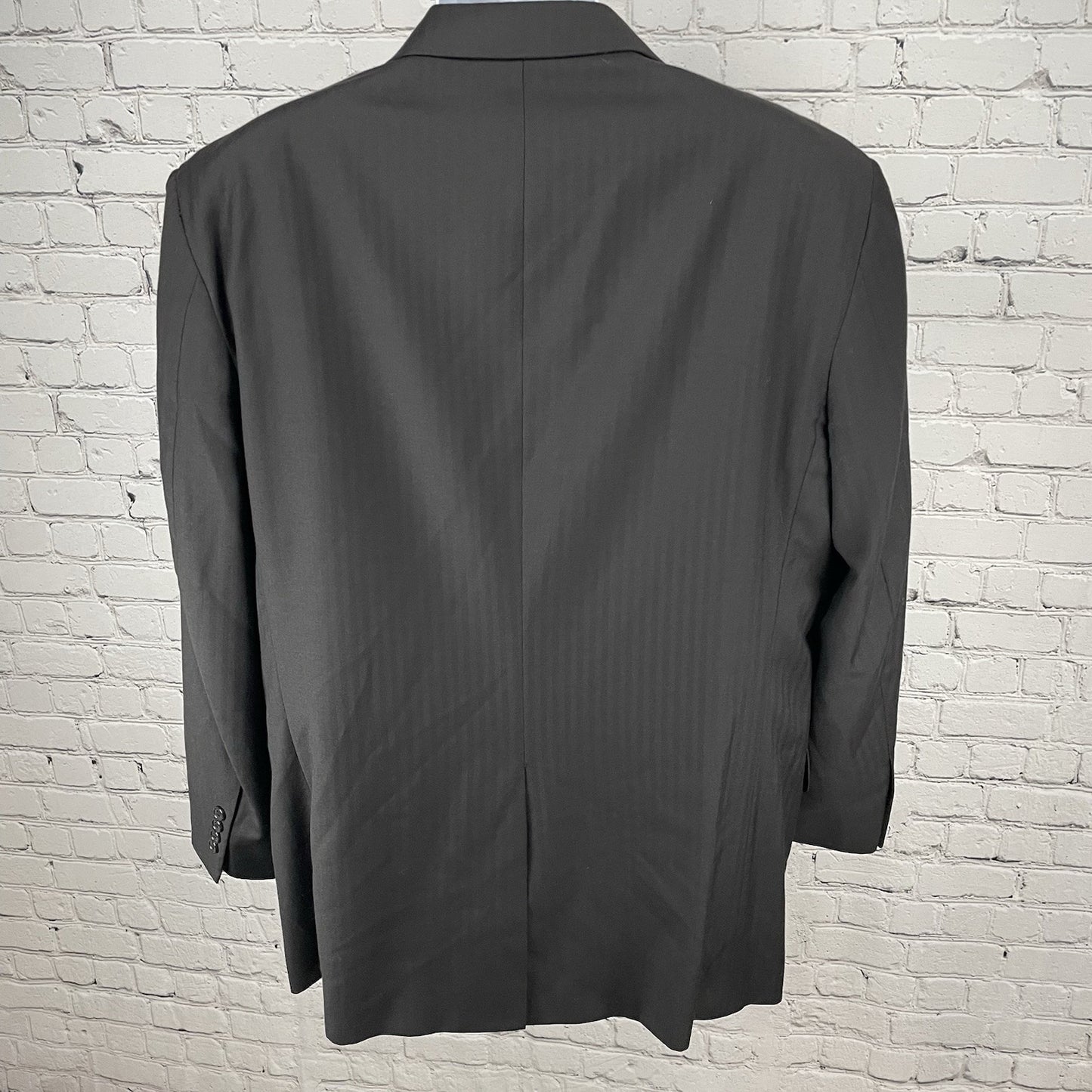 Jos A Bank Signature Collection Black Striped Wool 2 Button Blazer Sportcoat 43R