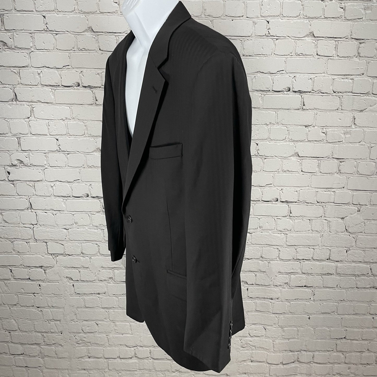 Jos A Bank Signature Collection Black Striped Wool 2 Button Blazer Sportcoat 43R
