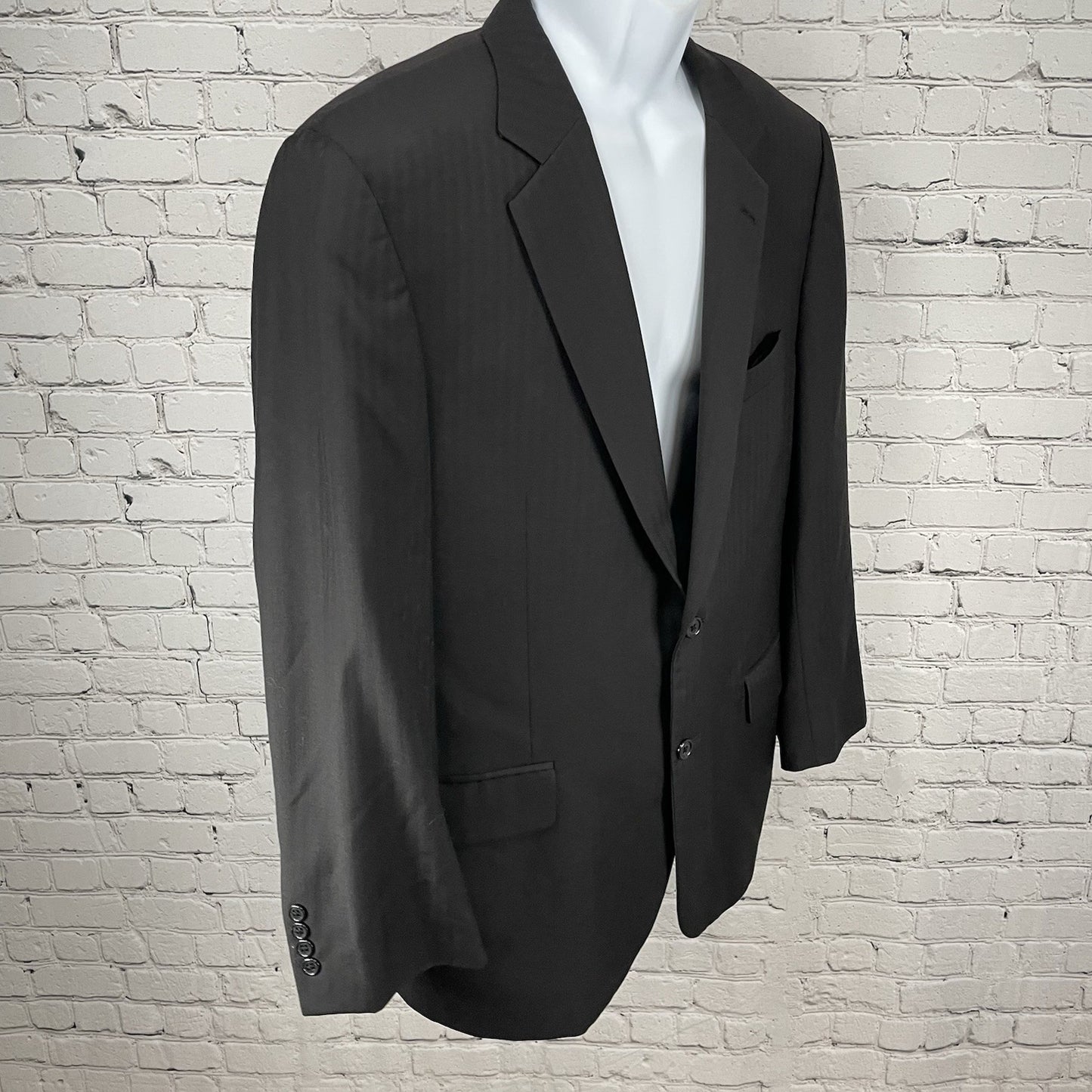 Jos A Bank Signature Collection Black Striped Wool 2 Button Blazer Sportcoat 43R