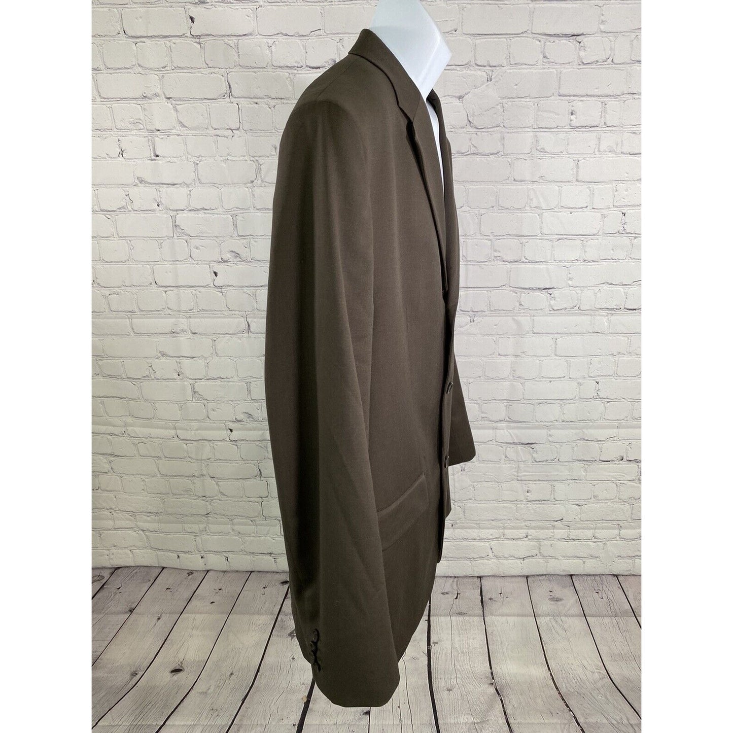 Banana Republic Solid Brown Wool 3 Button Blazer Jacket Sport Coat 46L