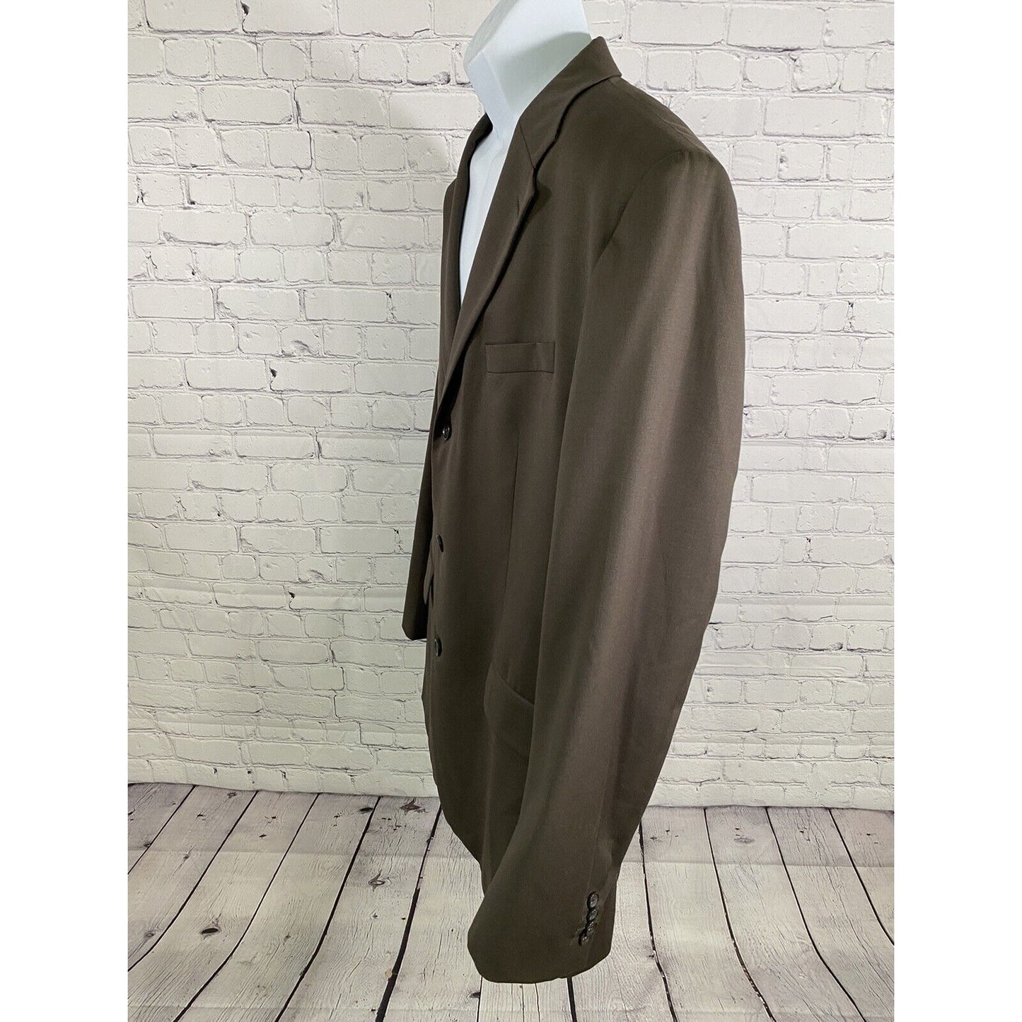 Banana Republic Solid Brown Wool 3 Button Blazer Jacket Sport Coat 46L