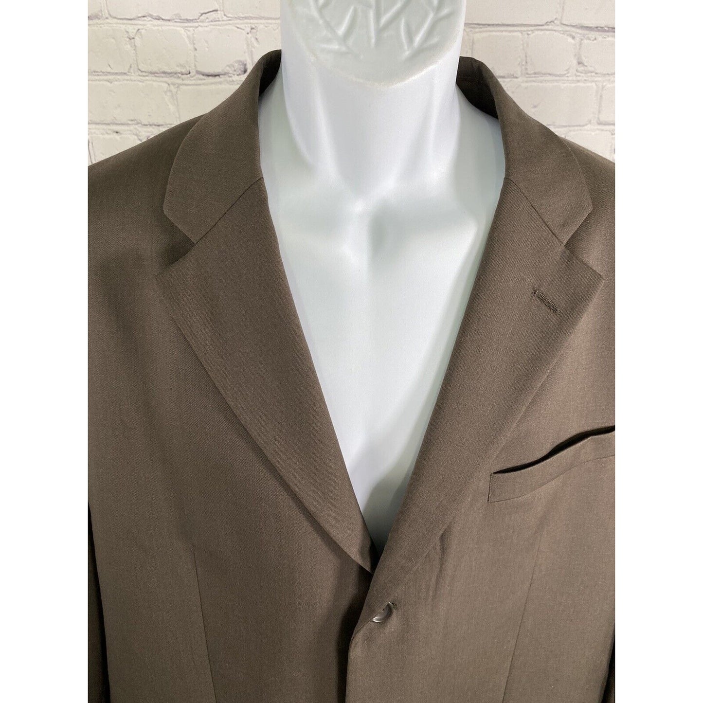 Banana Republic Solid Brown Wool 3 Button Blazer Jacket Sport Coat 46L