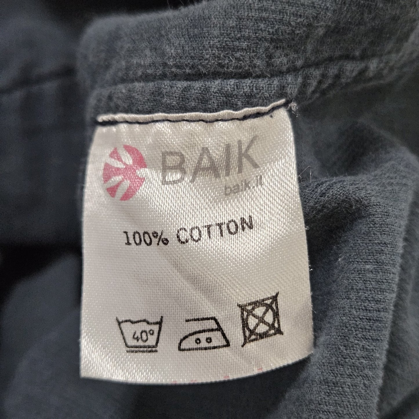Baik Blue 100% Handmade Batik Button Down Collar Long Sleeve Shirt Large L