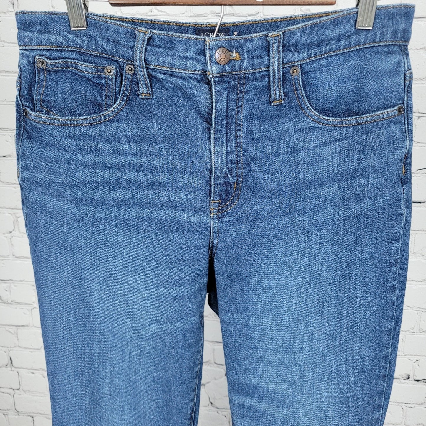 J.CREW Blue Denim Essential Straight High Rise Medium Wash Jeans Size 30 (30x26)