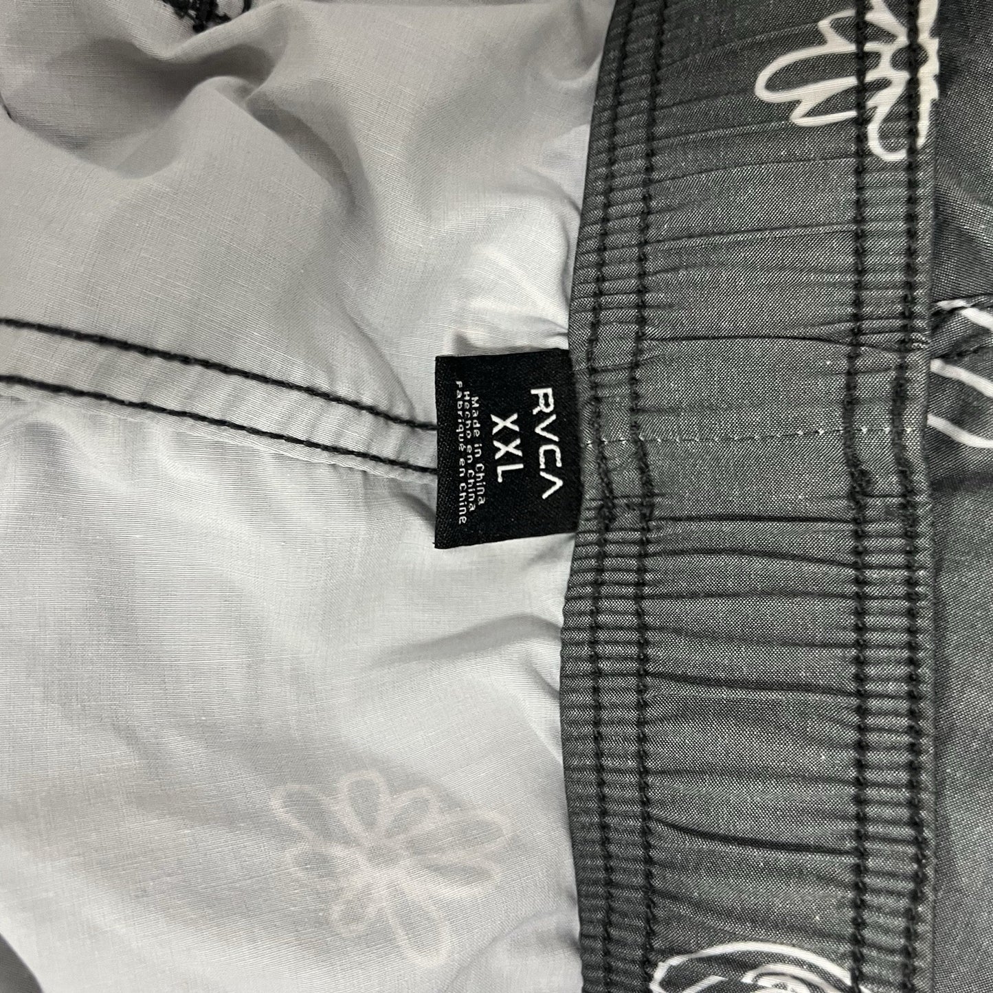RVCA Grey Elastic Unlined Boardshorts Swim Beach Surfing Shorts 70’s Hippie XXL
