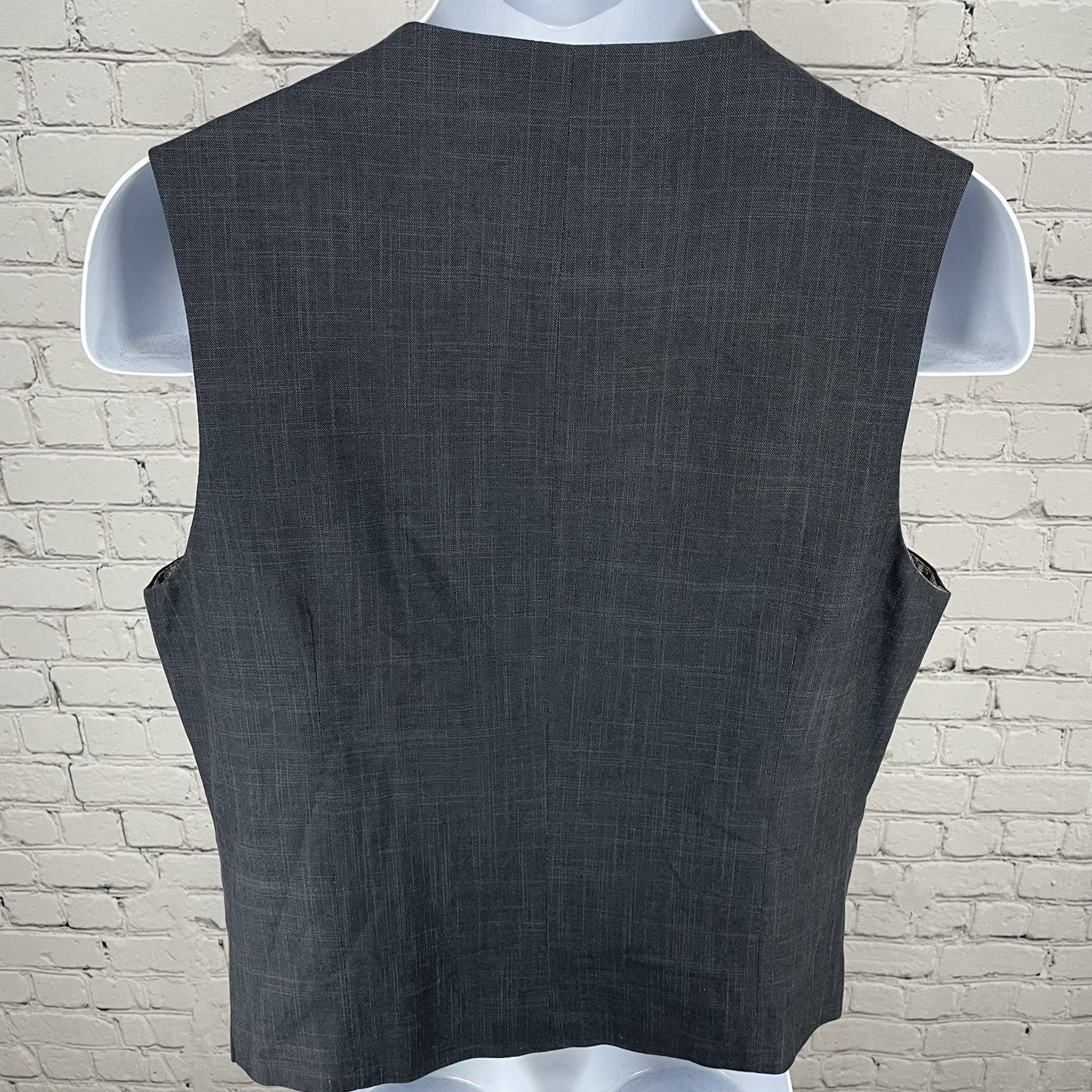 Joseph Abboud Grey Cotton 5 Button Lined Suit Vest Waistcoat Size Medium M