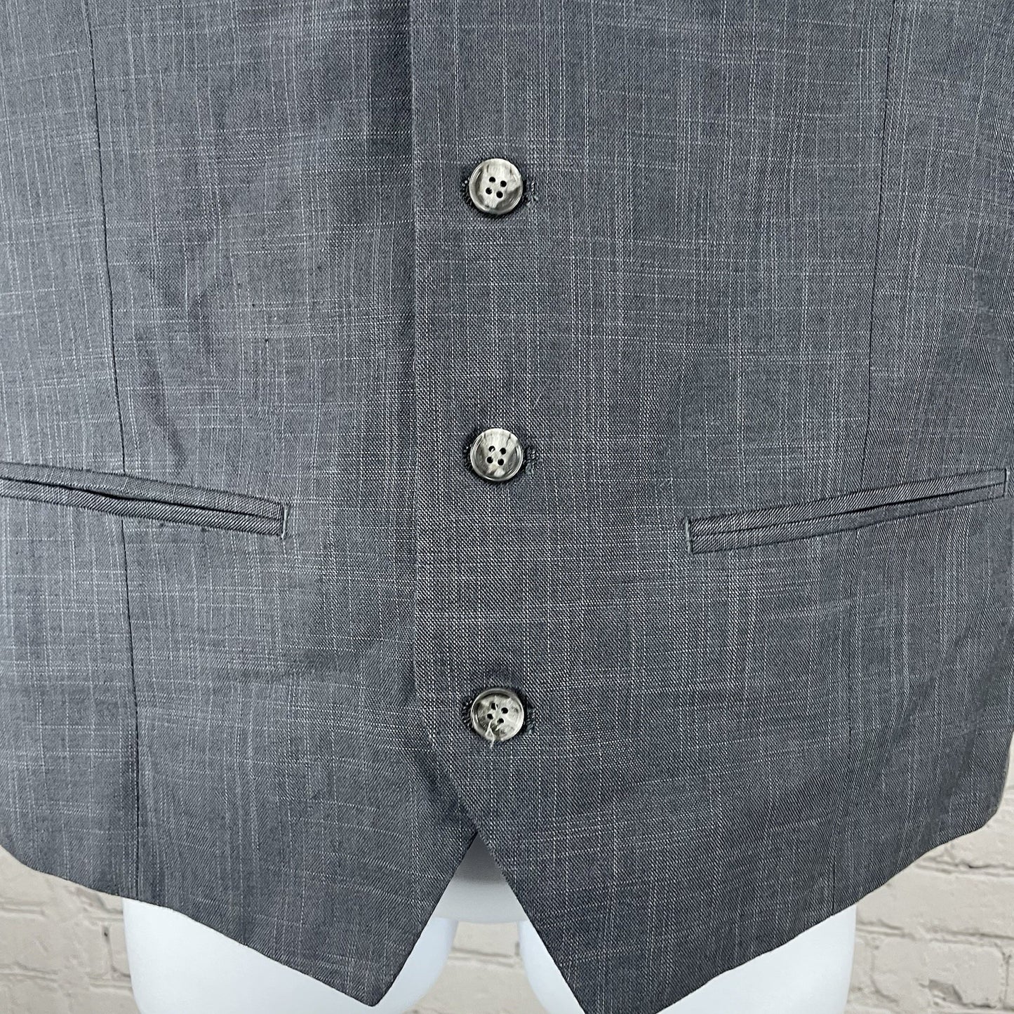 Joseph Abboud Grey Cotton 5 Button Lined Suit Vest Waistcoat Size Medium M