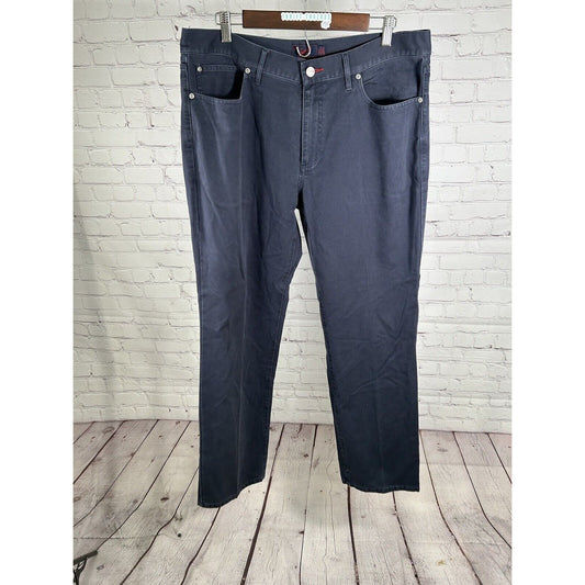 Grayers Clothiers Dark Blue Cotton Straight Leg Mid Rise Men’s Pants (36 x 32)