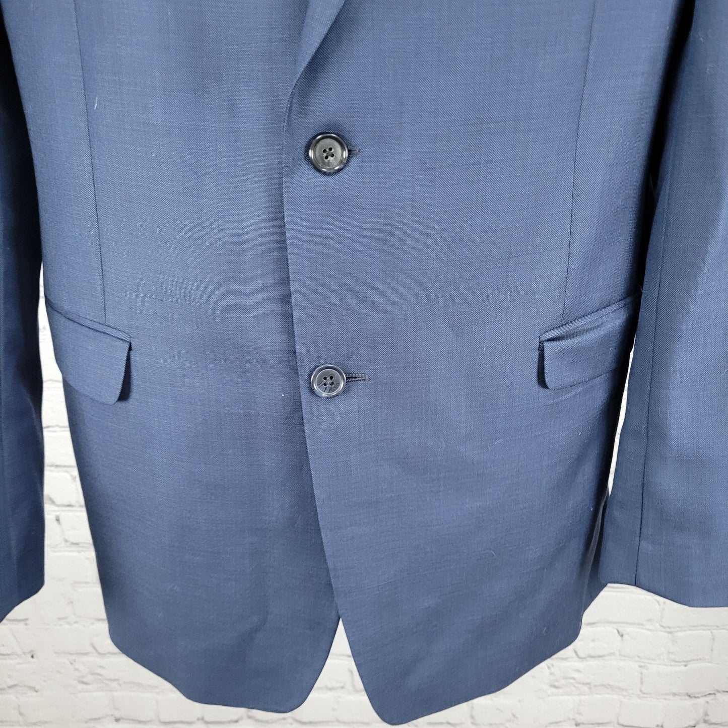 Tommy Hilfiger Navy 100% Worsted Wool 2 Button Notch Blazer Sport Coat Size 42L