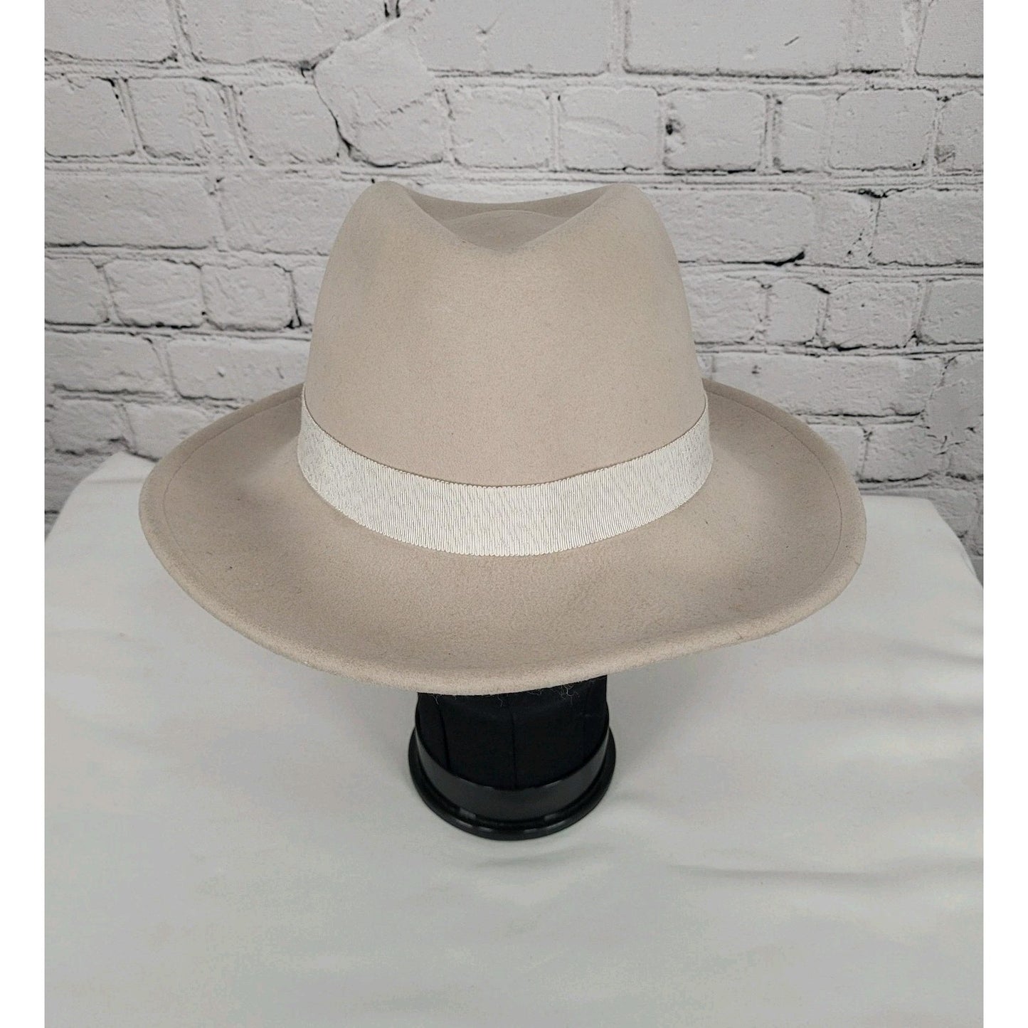 Yestadt Millinery Beige Felt Wide Brim Foldable Packable Lightweight Fedora Hat
